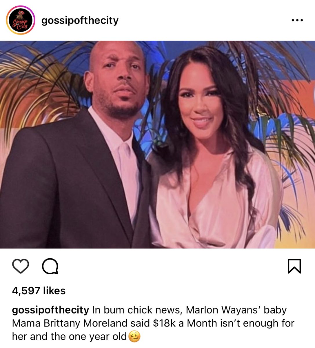 Marlon Wayans’ Baby Mama Brittany Moreland, Says $18K A Month Is Not ...