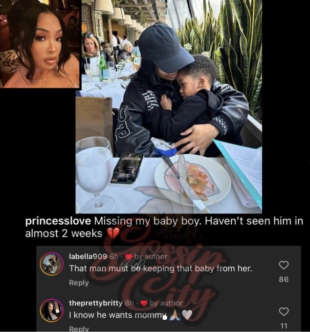 Princess Love Says She Hasn’t Seen Her Son In 2 Weeks, Likes Post Saying Ray J Is Keeping Him From Her