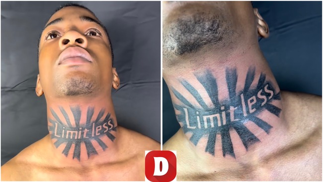 Man Goes Viral For Getting ‘Limitless’ Tattooed On His Throat: ‘Limitless Throat’