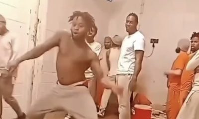 Old Head Jail Inmate Suspiciously Watching Younger Cellmate Show Off His Dance Moves